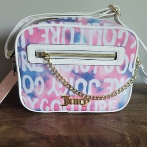 New Juicy Couture White Multi Chain Up Camera Crossbody Handbag